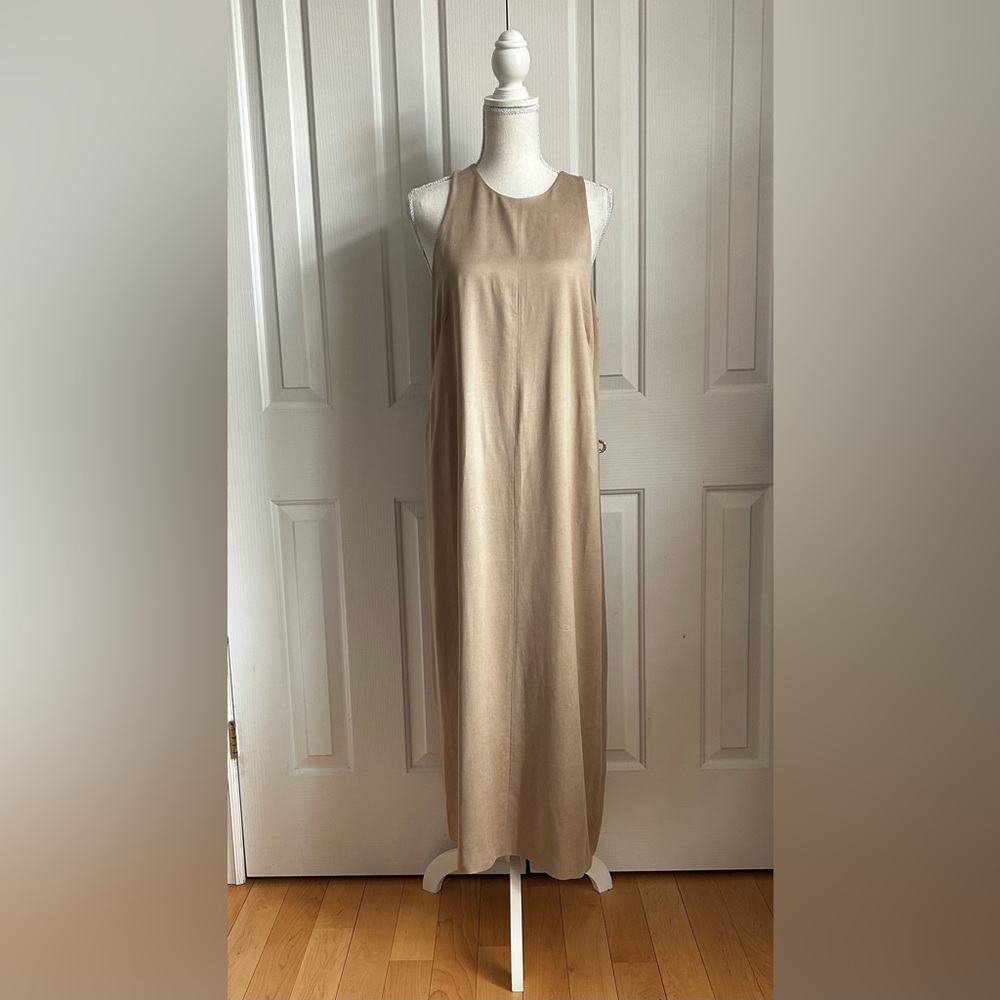 NWT MASSIMO DUTTI Maxi Sleeveless Dress, Tan, Size 10